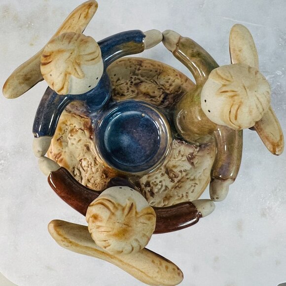 Circle Of Angel Friends Ceramic Tealight Candle Holder "Pray For Peace" Faith - Picture 4 of 7